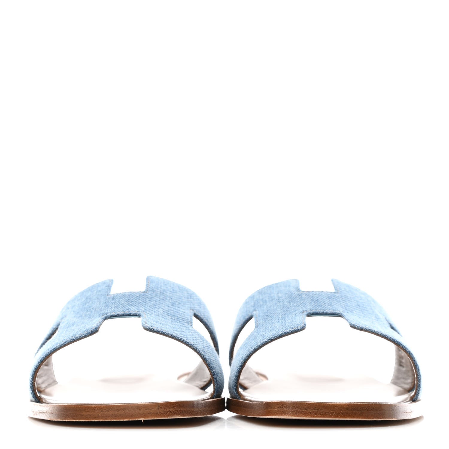 Hermes Denim Canvas Oran Sandals 40 Bleu Clair 2 of 4