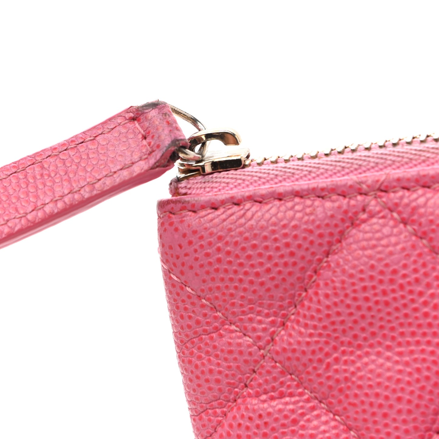 Caviar Quilted Medium Cosmetic Case Pink