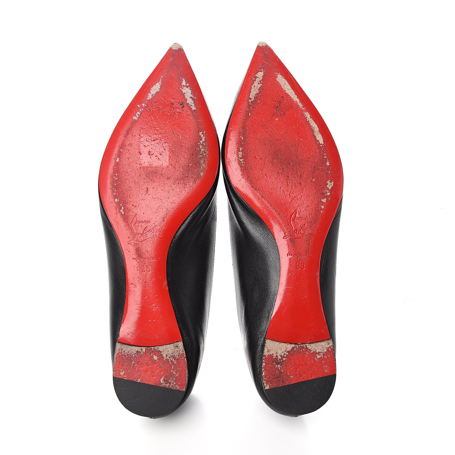 Christian Louboutin Shiny Nappa Ballalla Flats 38 Black 5 of 7
