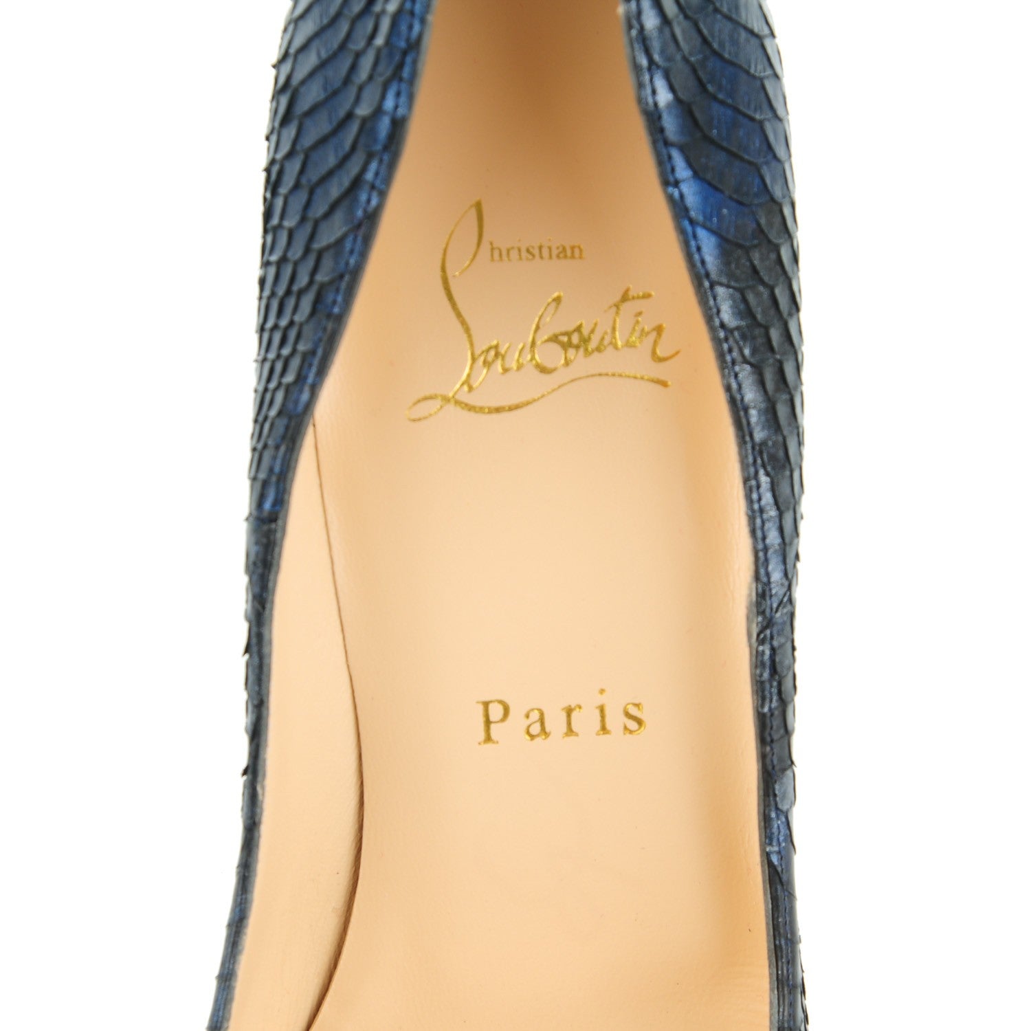 Christian Louboutin Watersnake So Kate 120 Pumps 38 Blue 7 of 8