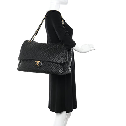 Chanel Calfskin Quilted XXL Travel Flap Bag Black 2 of 10