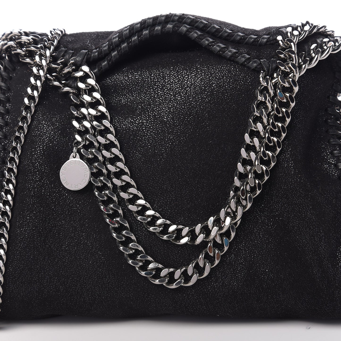 Shaggy Deer Mini Falabella Fold Over Tote Black