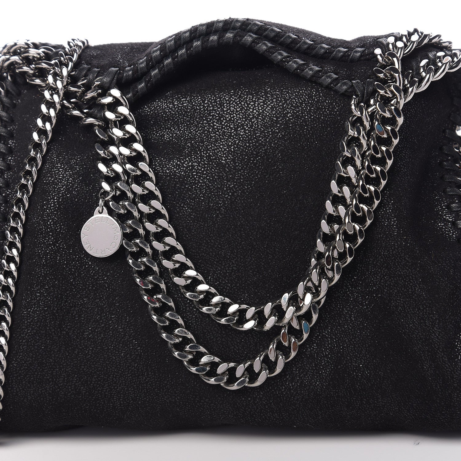 Stella McCartney Shaggy Deer Mini Falabella Fold Over Tote Black 6 of 8