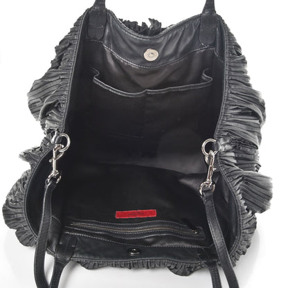 Valentino Garavani Nappa Pleated Petale Tote Black 6 of 8