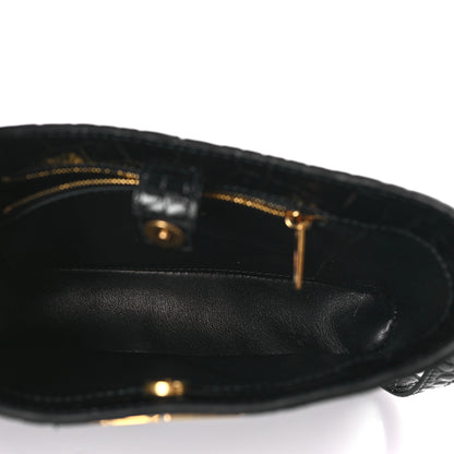 Balenciaga Shiny Super Supple Calfskin Crocodile Embossed Small XX Bag Black 5 of 8