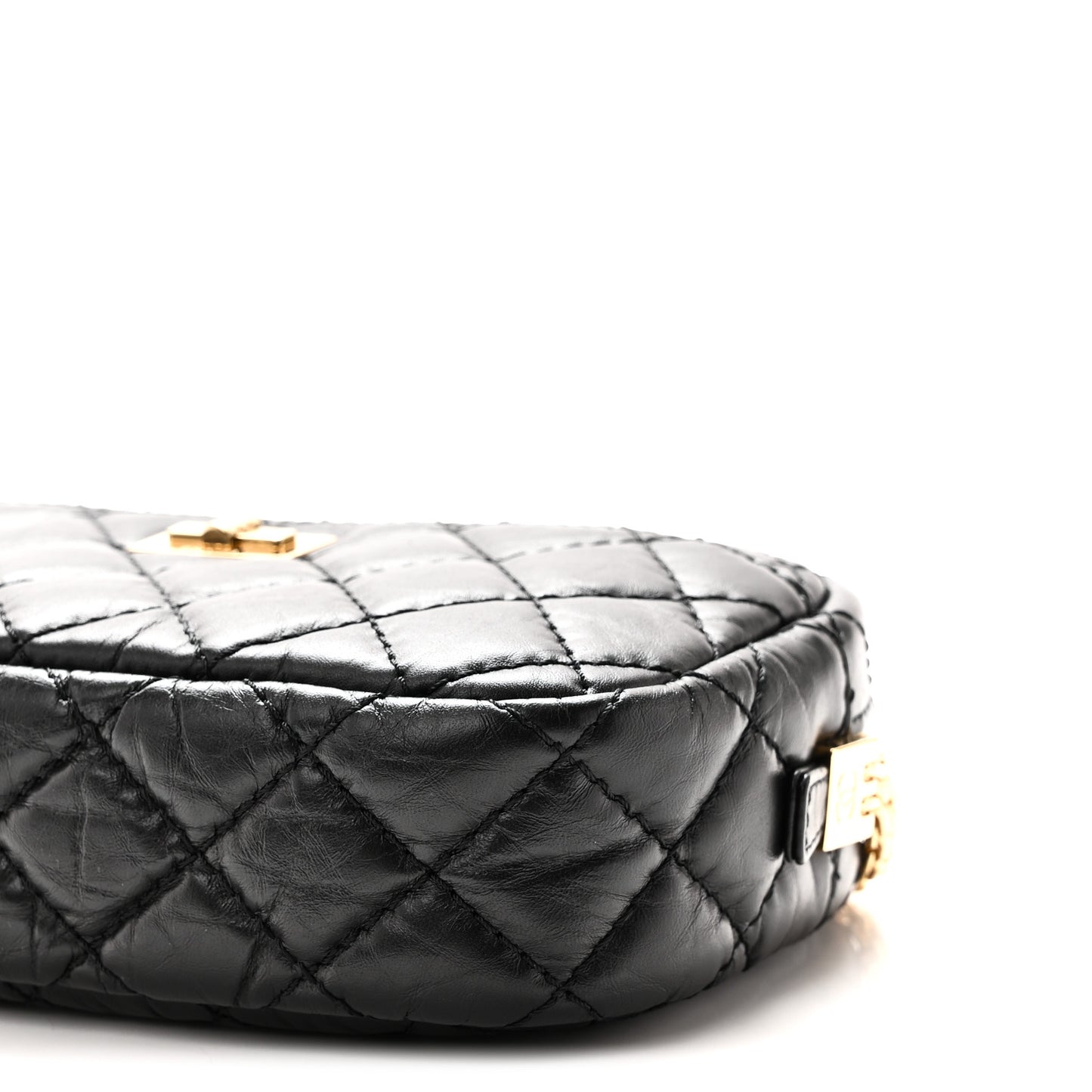 Aged Calfskin Quilted Mini Reissue Camera Case Black