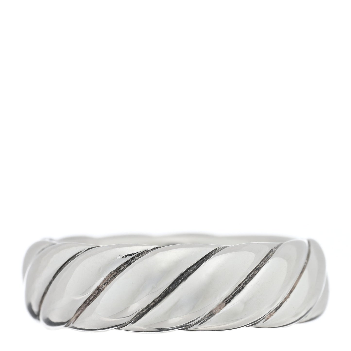 Sterling Silver 6mm Sculpted Cable Band Ring 52 6