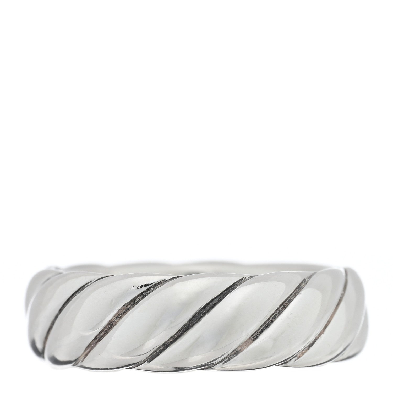 David Yurman Sterling Silver 6mm Sculpted Cable Band Ring 52 6 3 of 4