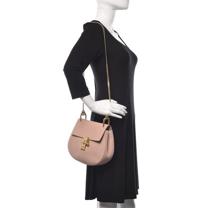 Chloe Grained Lambskin Drew Shoulder Bag Cement Pink 2 of 9