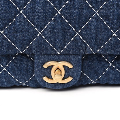 Chanel Denim Quilted Medium Denim Trip Single Flap Blue 8 of 8