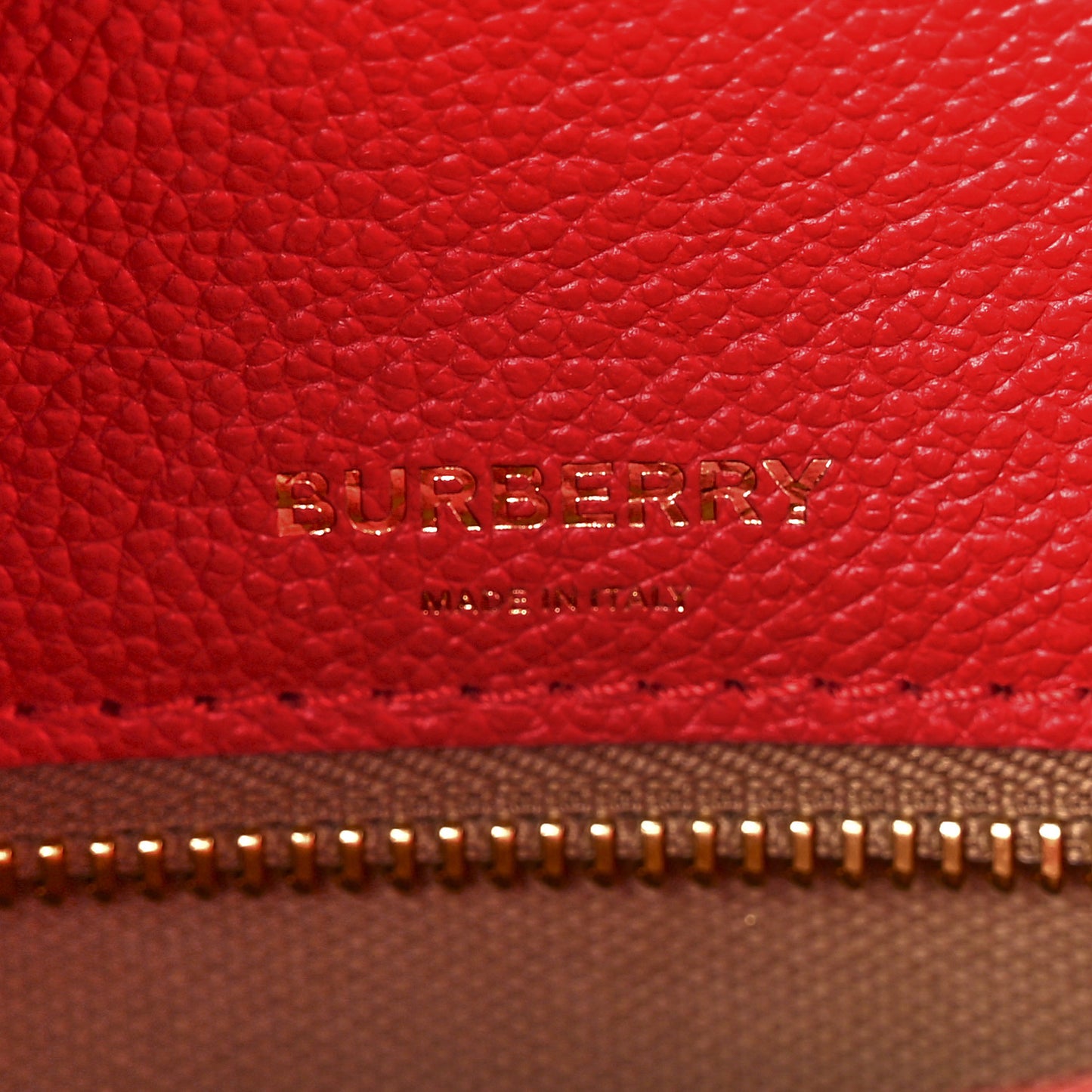 Grainy Calfskin Small Two Handle Title Bag Red