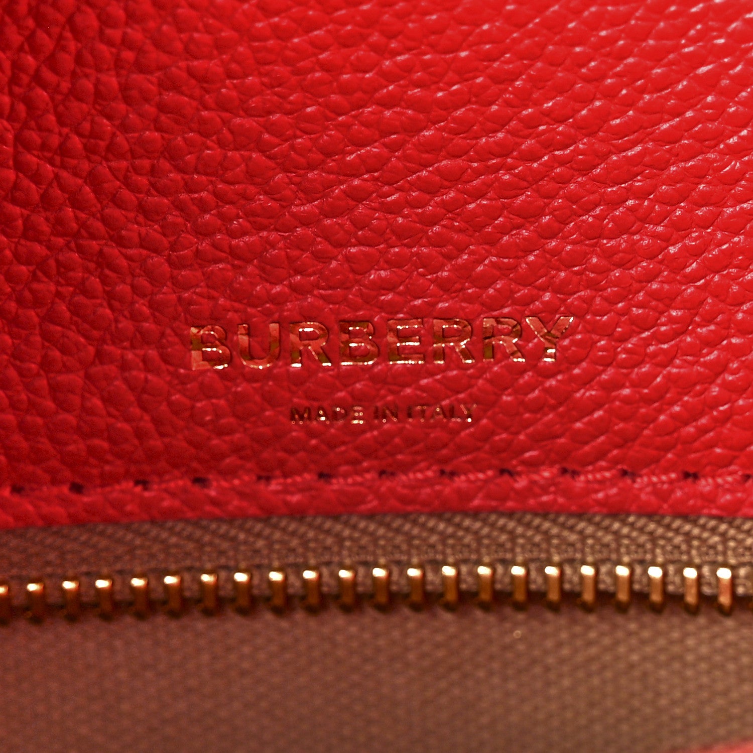Burberry Grainy Calfskin Small Two Handle Title Bag Red 8 of 13