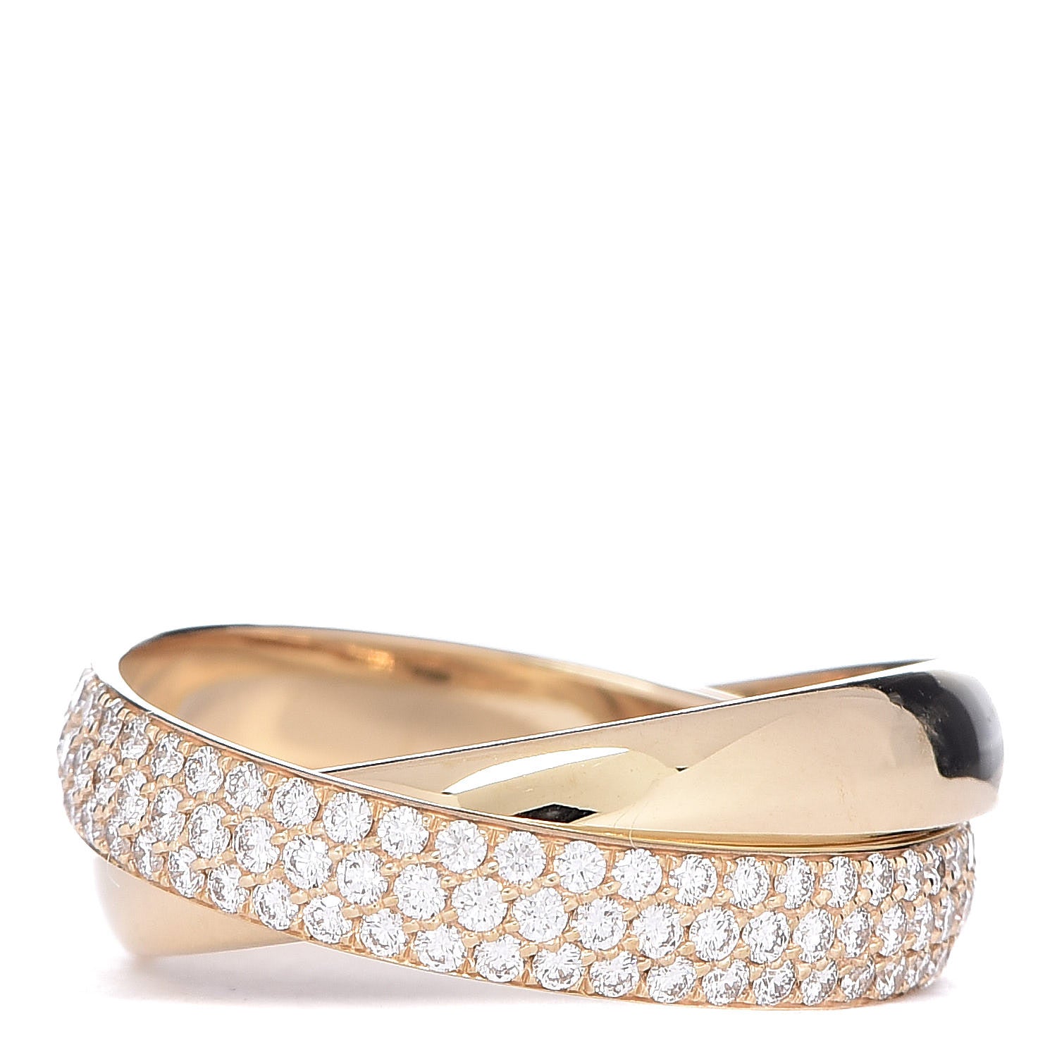 Tiffany 18K Yellow Gold Diamond Paloma's Melody Two-Band Ring 57 8 3 of 4