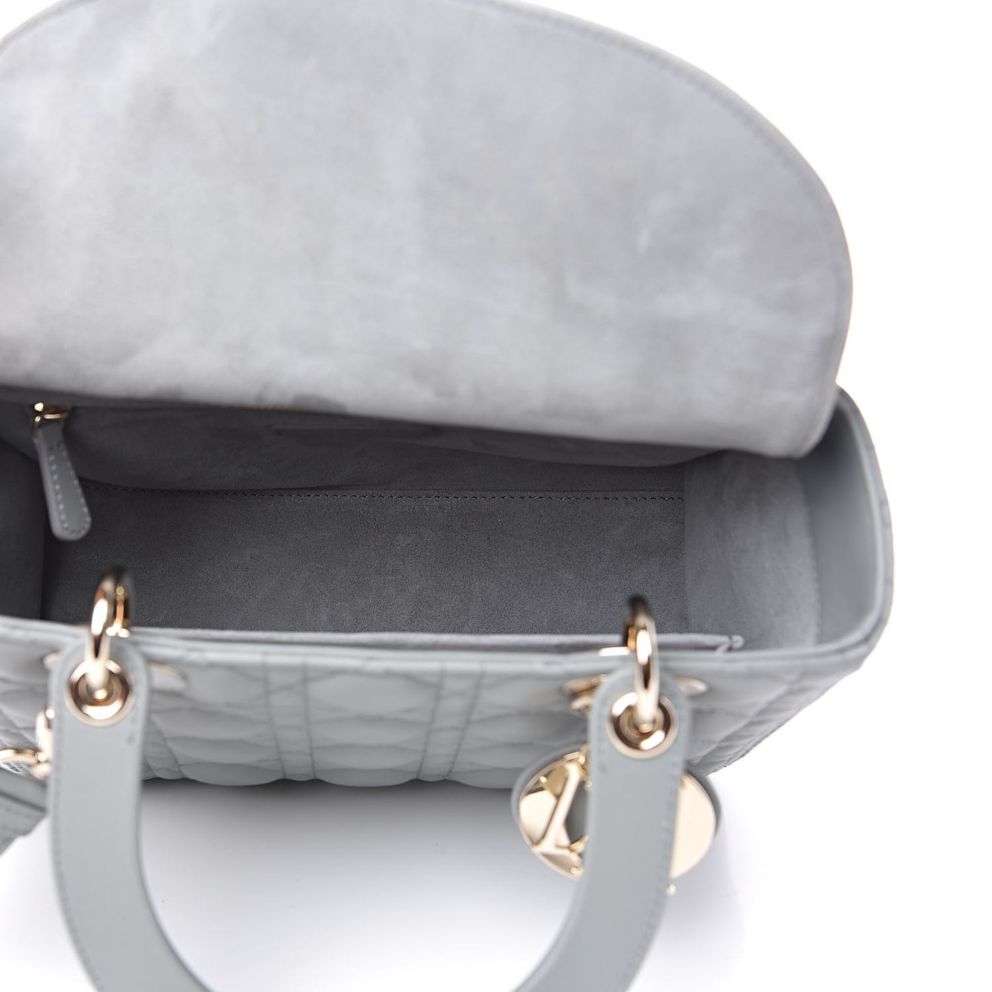 Lambskin Cannage Medium Lady Dior Grey