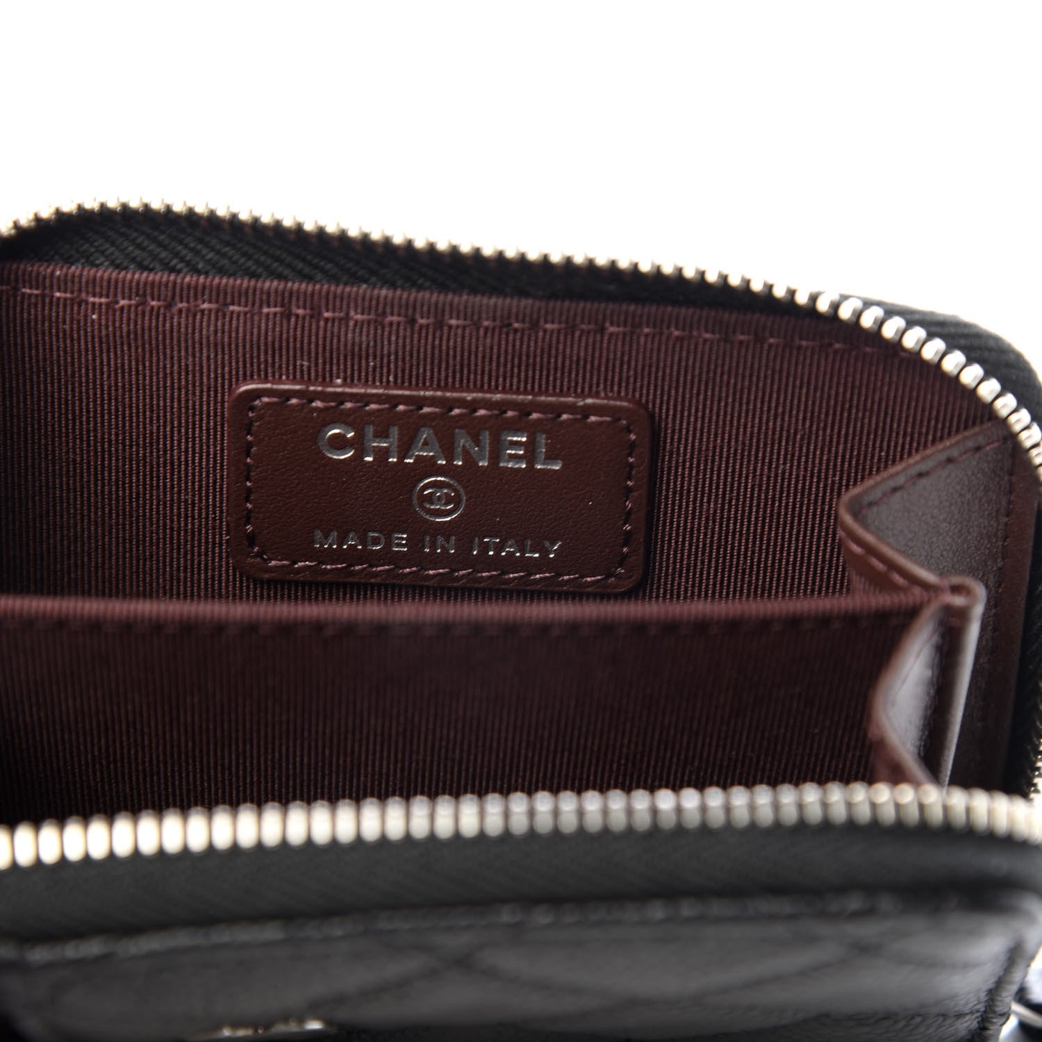 Chanel Caviar Quilted Zip Card Holder Black 6 of 8