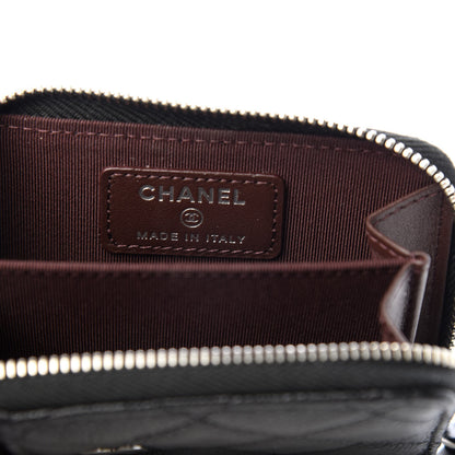 Chanel Caviar Quilted Zip Card Holder Black 6 of 8