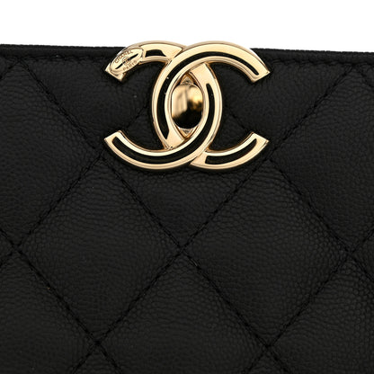 Chanel Caviar Quilted Small Shopping Tote  Black 12 of 14