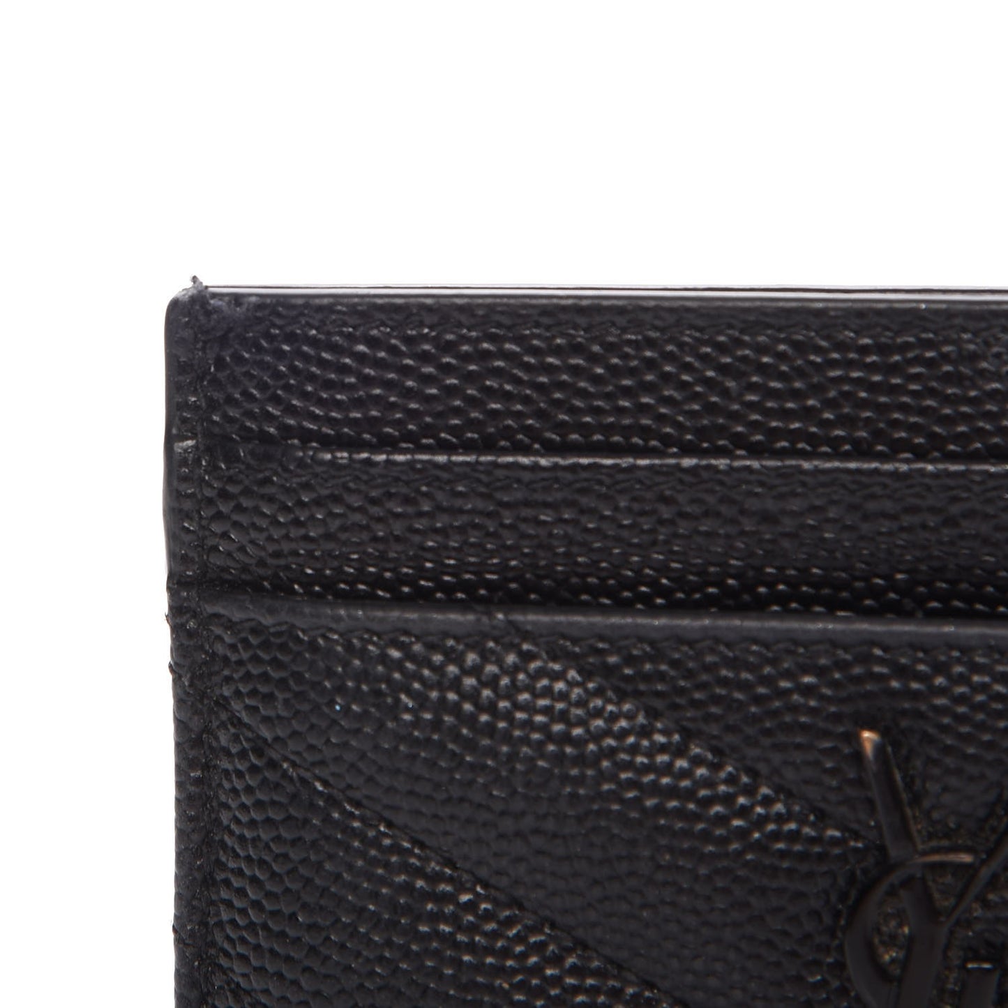 Grain De Poudre Matelasse Chevron Monogram Credit Card Case Black