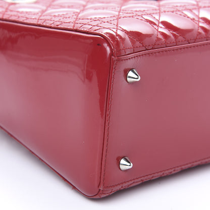 Christian Dior Patent Cannage Medium Lady Dior Red 9 of 12