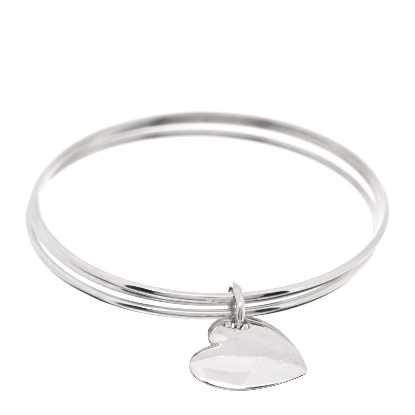 Sterling Silver Heart Triple Bangle Bracelet
