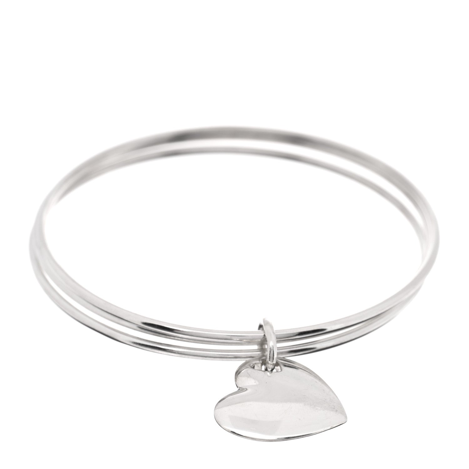 Tiffany Sterling Silver Heart Triple Bangle Bracelet 1 of 4