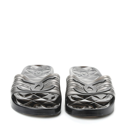 Chanel PVC Transparent CC Flat Slide Sandals 42 Black 2 of 9