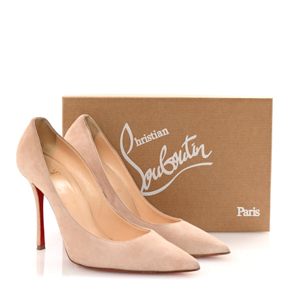 Christian Louboutin Veau Velours Decoltish 100 Pumps 38.5 Doudou 9 of 9