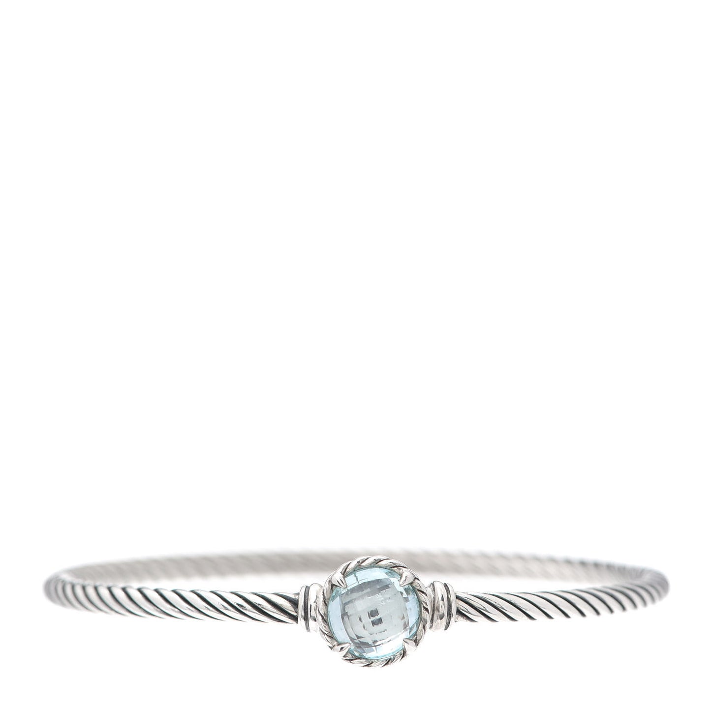 Sterling Silver Blue Topaz 3mm Chatelaine Bracelet