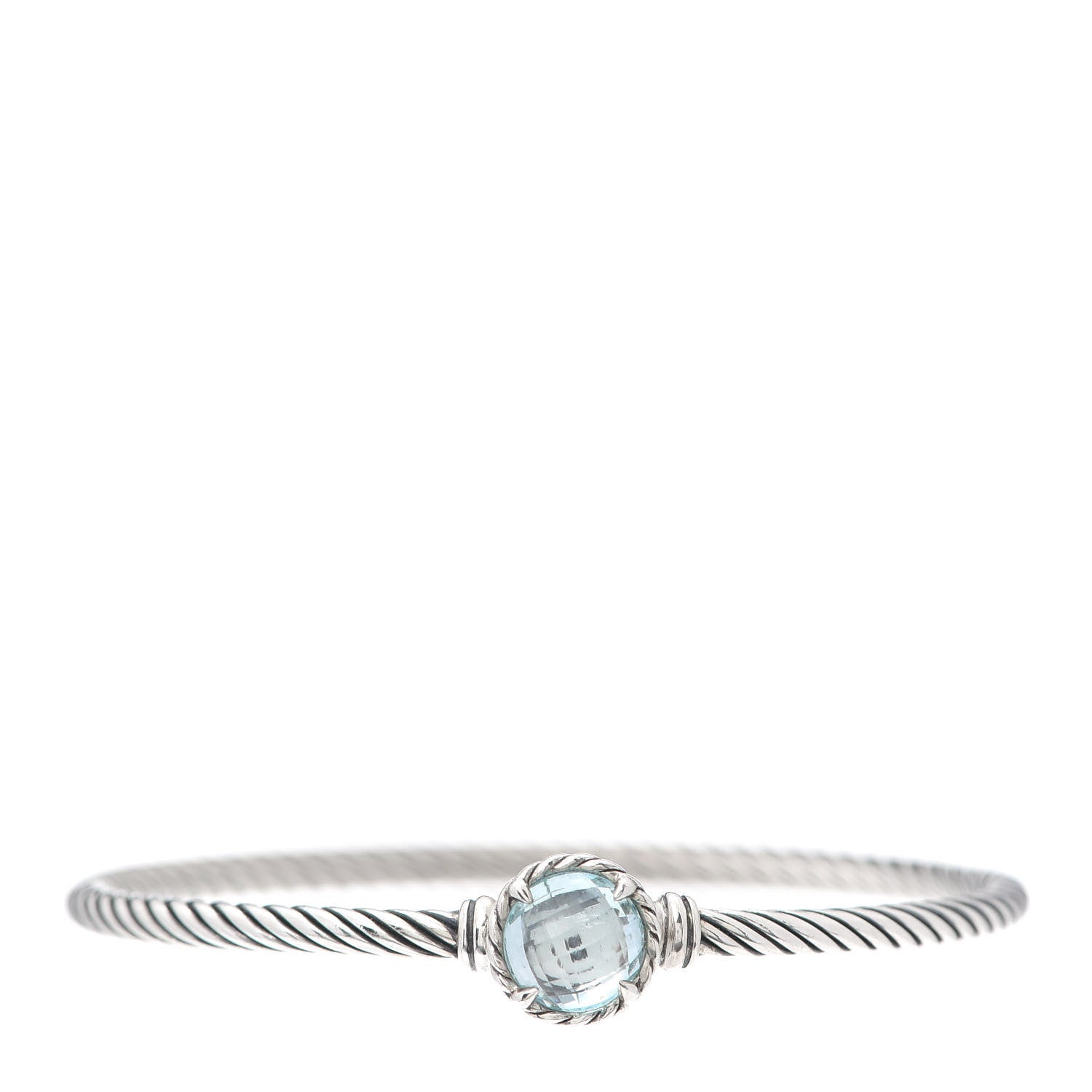 David Yurman Sterling Silver Blue Topaz 3mm Chatelaine Bracelet 1 of 4