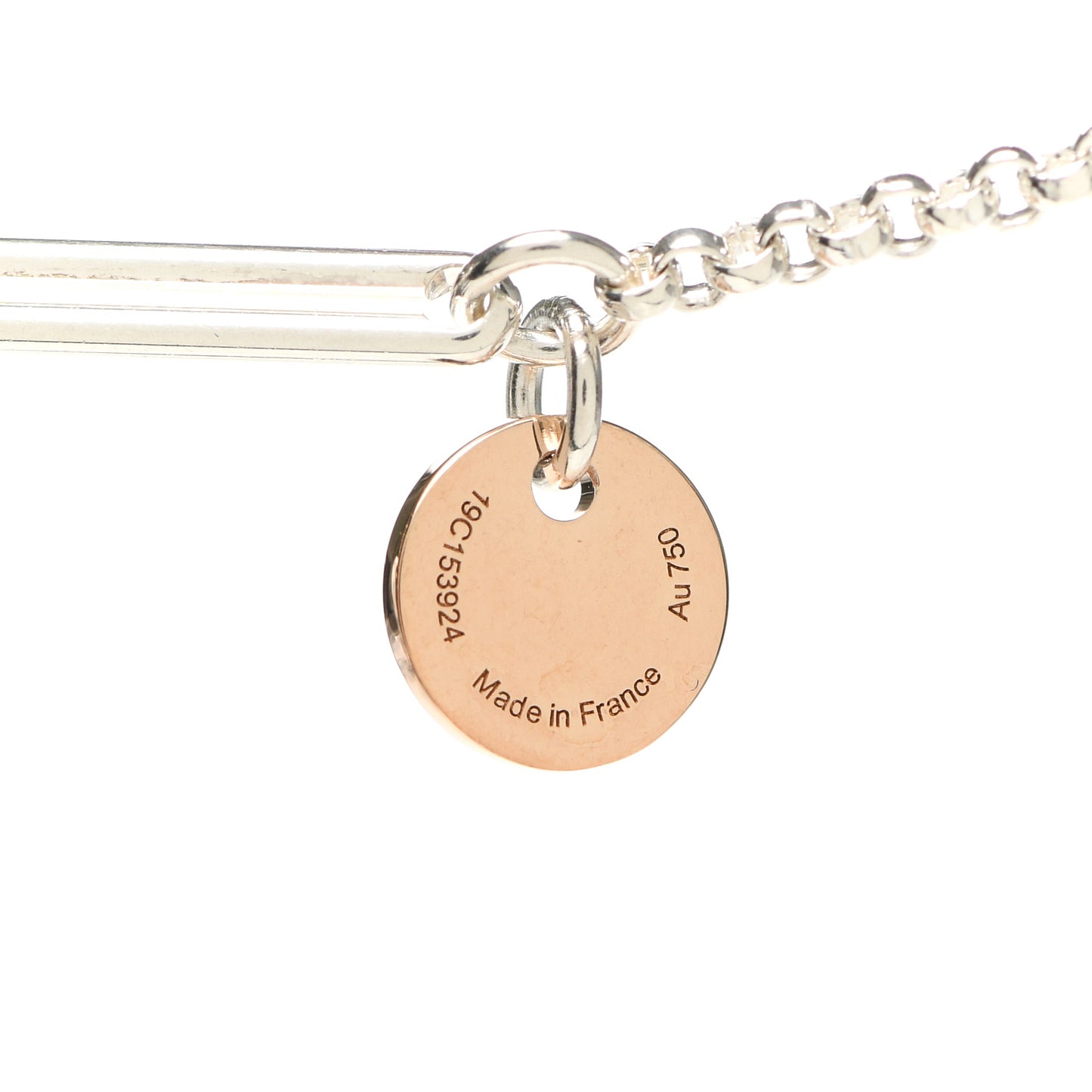 Sterling Silver 18K Rose Gold GM Ex-Libris Long Pendant Necklace