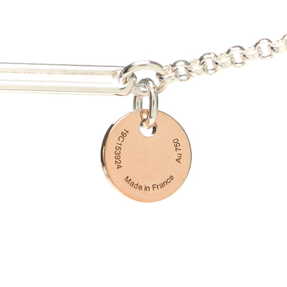 Hermes Sterling Silver 18K Rose Gold GM Ex-Libris Long Pendant Necklace 5 of 6