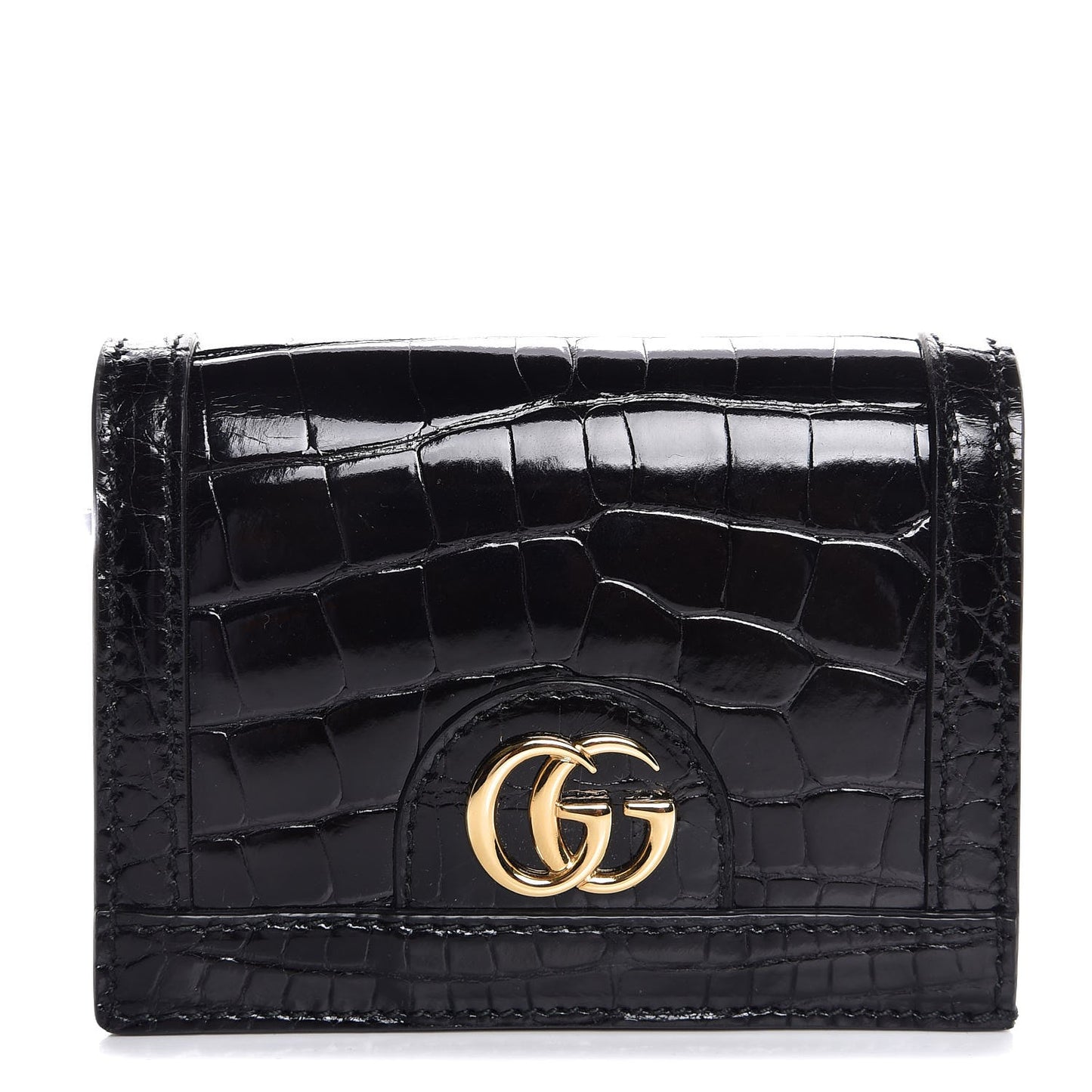 Crocodile GG Marmont Card Case Black