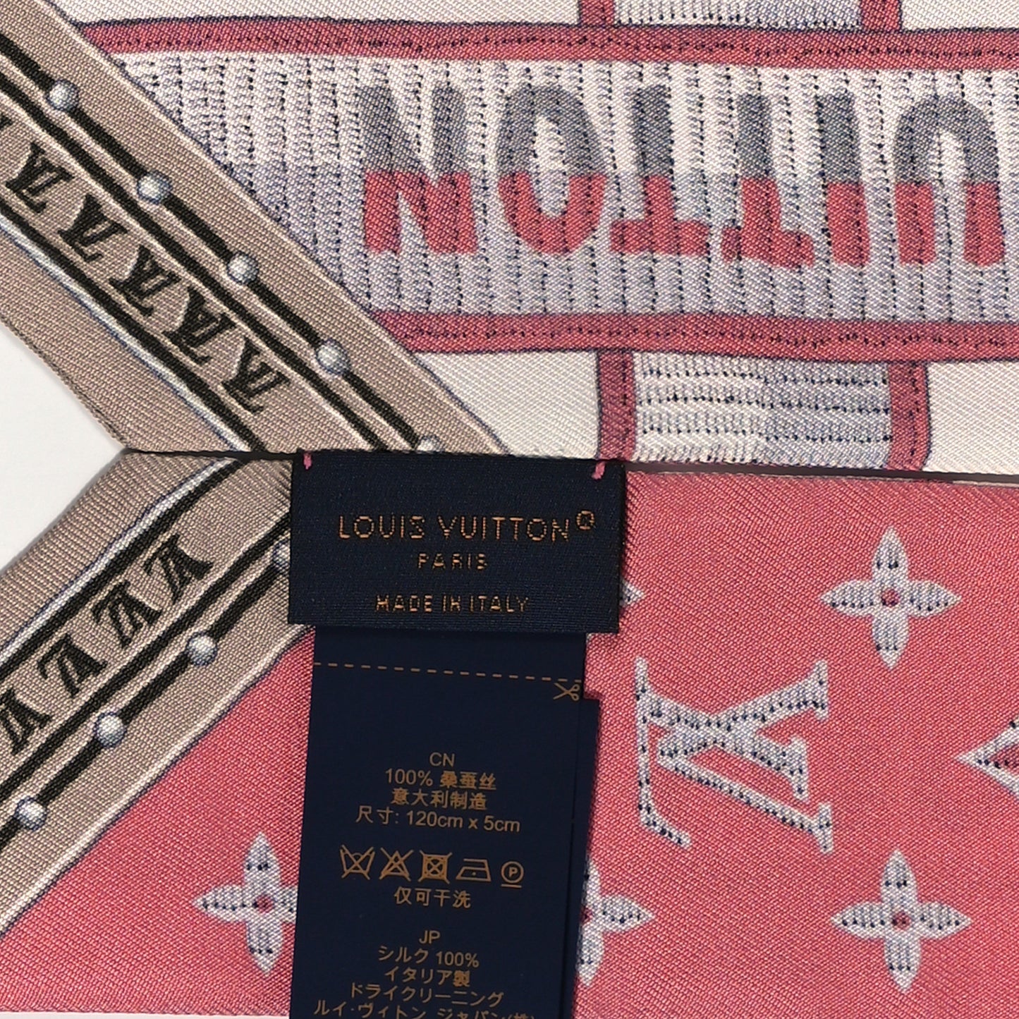 Silk Monogram LV Details BB Bandeau Rose
