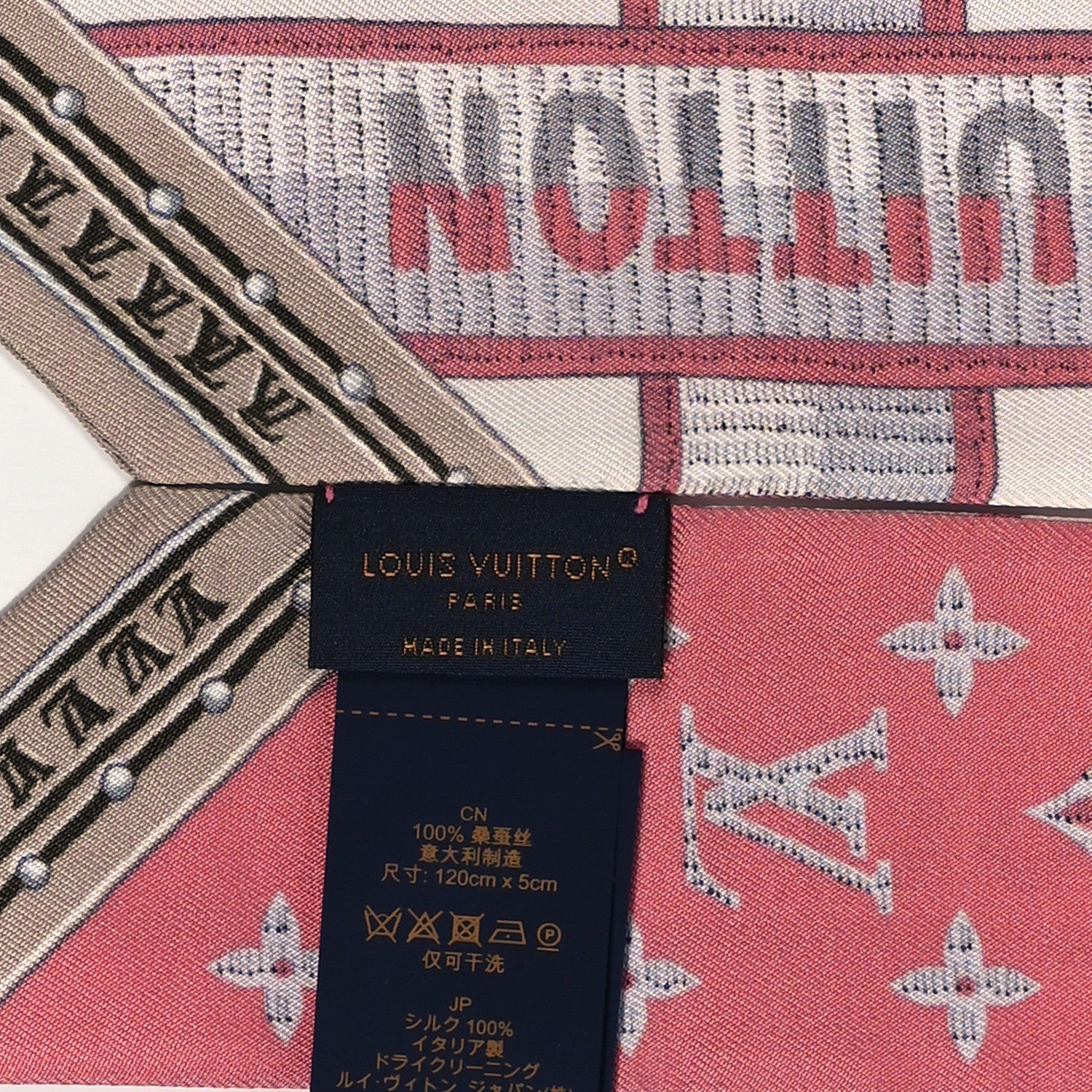 Louis Vuitton Silk Monogram LV Details BB Bandeau Rose 3 of 3