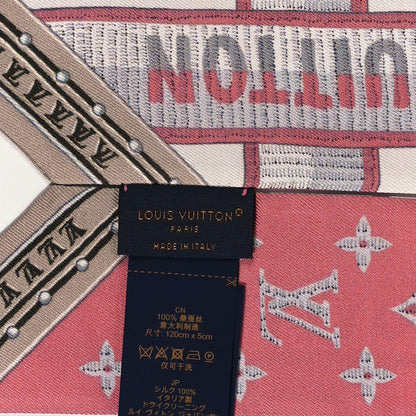 Louis Vuitton Silk Monogram LV Details BB Bandeau Rose 3 of 3