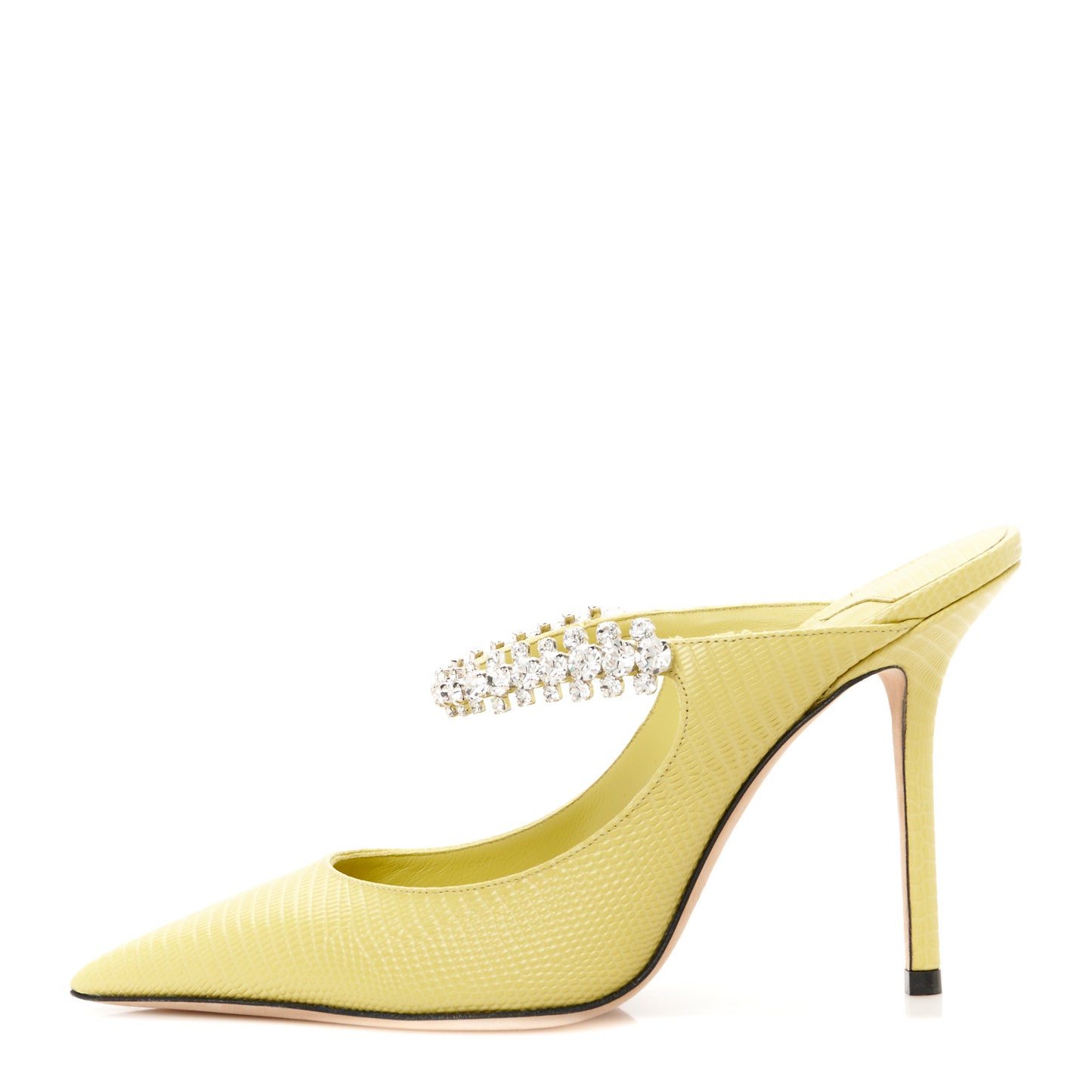 Lizard Embossed Crystal Bing 100 Pumps 37 Yellow