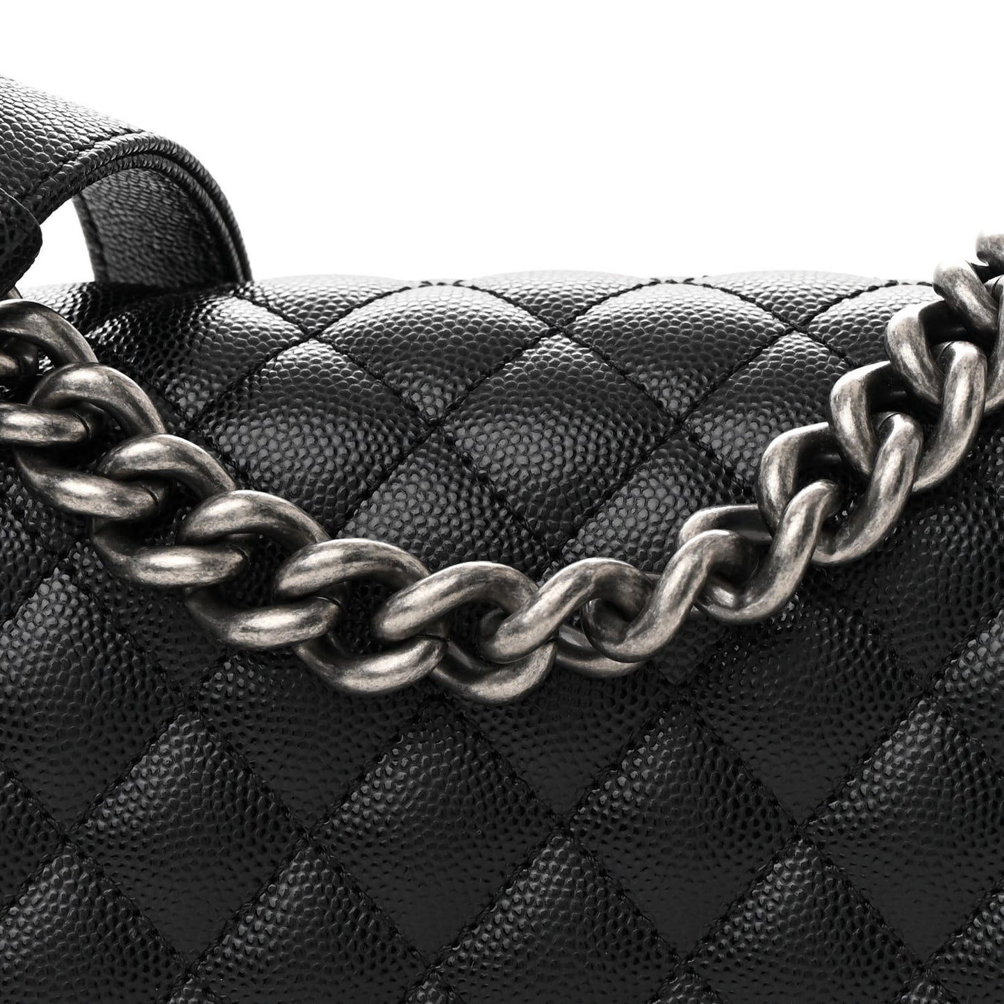 Caviar Quilted Small Boy Flap Black