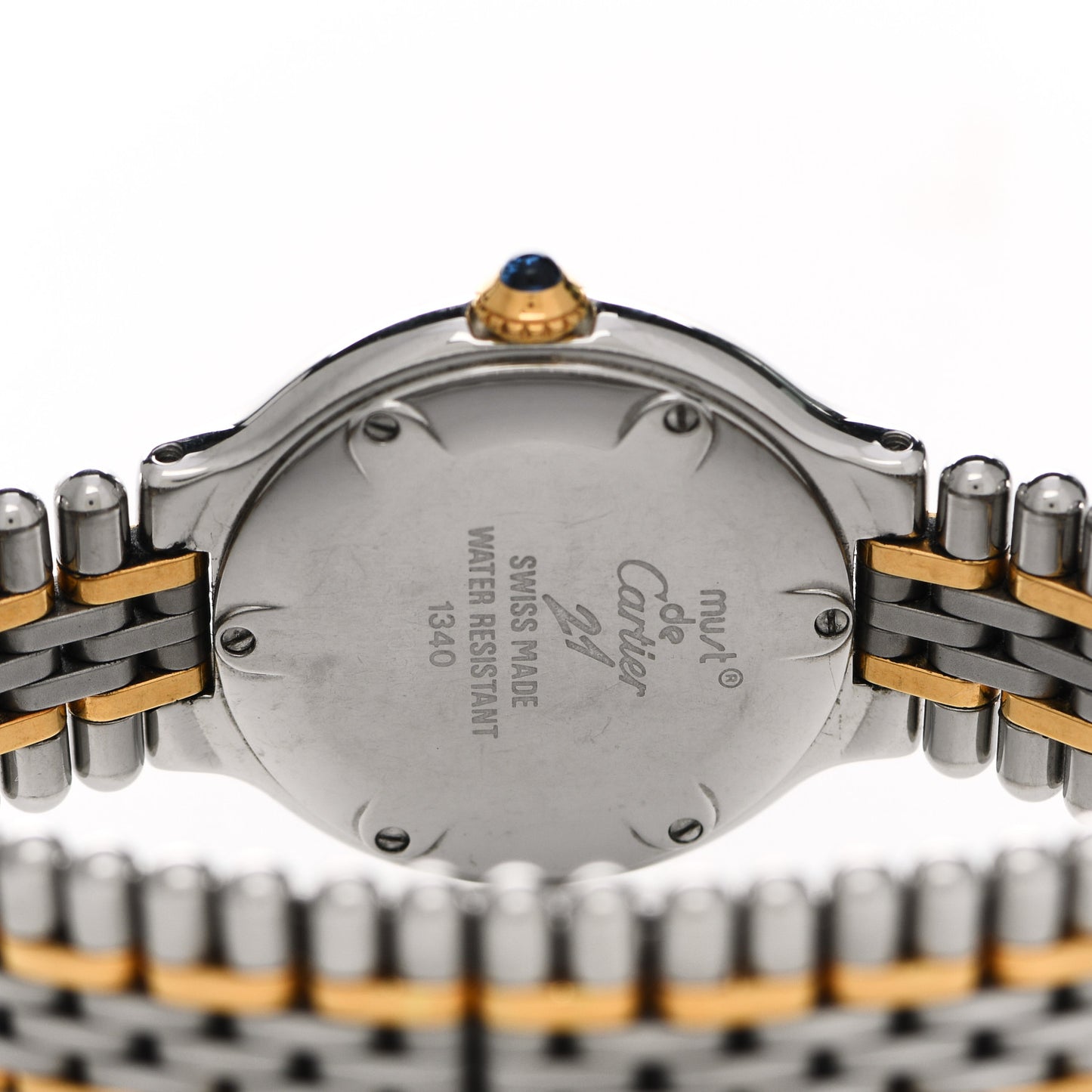 Stainless Steel 18K Yellow Gold 28mm Must De 21 Bullet Link Quartz Watch