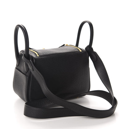 Hermes Taurillon Clemence Mini Lindy 20 Black 3 of 11