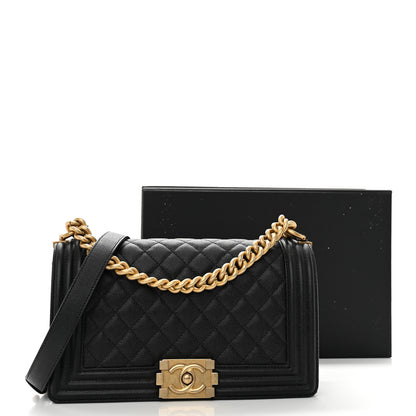 Chanel Caviar Quilted Medium Boy Flap Black 11 of 11