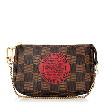 Louis Vuitton Damier Ebene Complice Trunks and Bags Mini Pochette Accessories Red 1 of 9