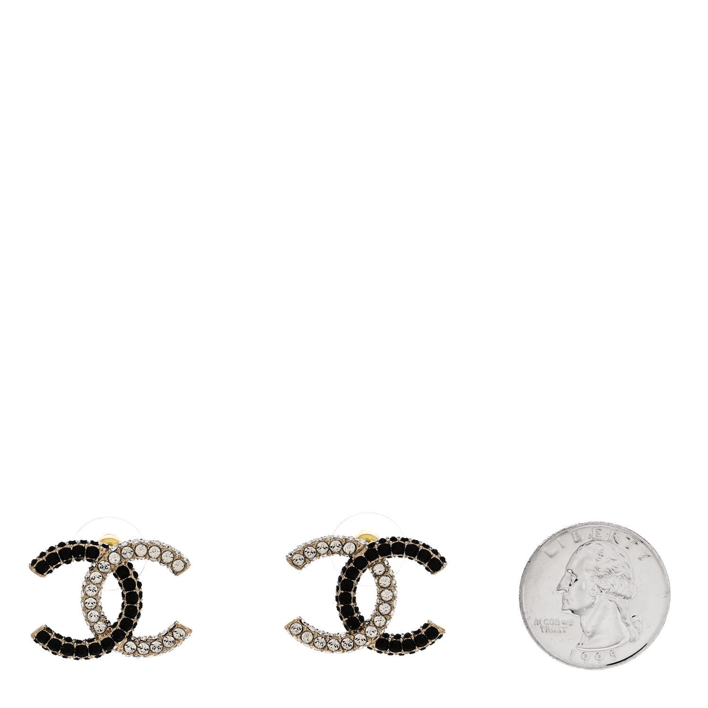 Crystal CC Earrings Gold Black