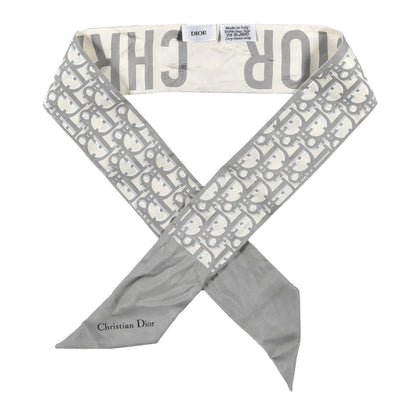Christian Dior Silk Oblique Mitzah Scarf Grey 1 of 3