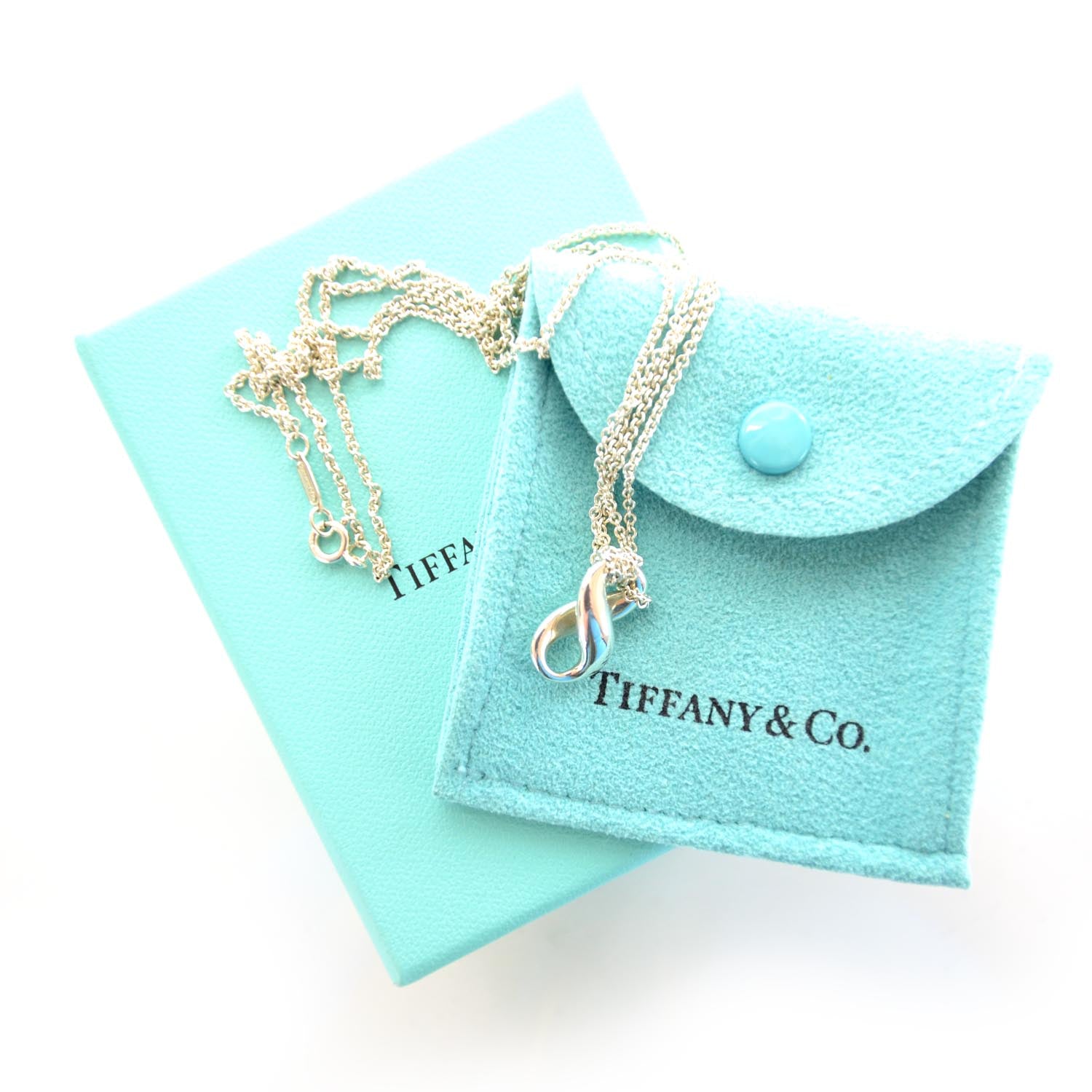 Tiffany Sterling Silver Double Strand Infinity Necklace 3 of 4