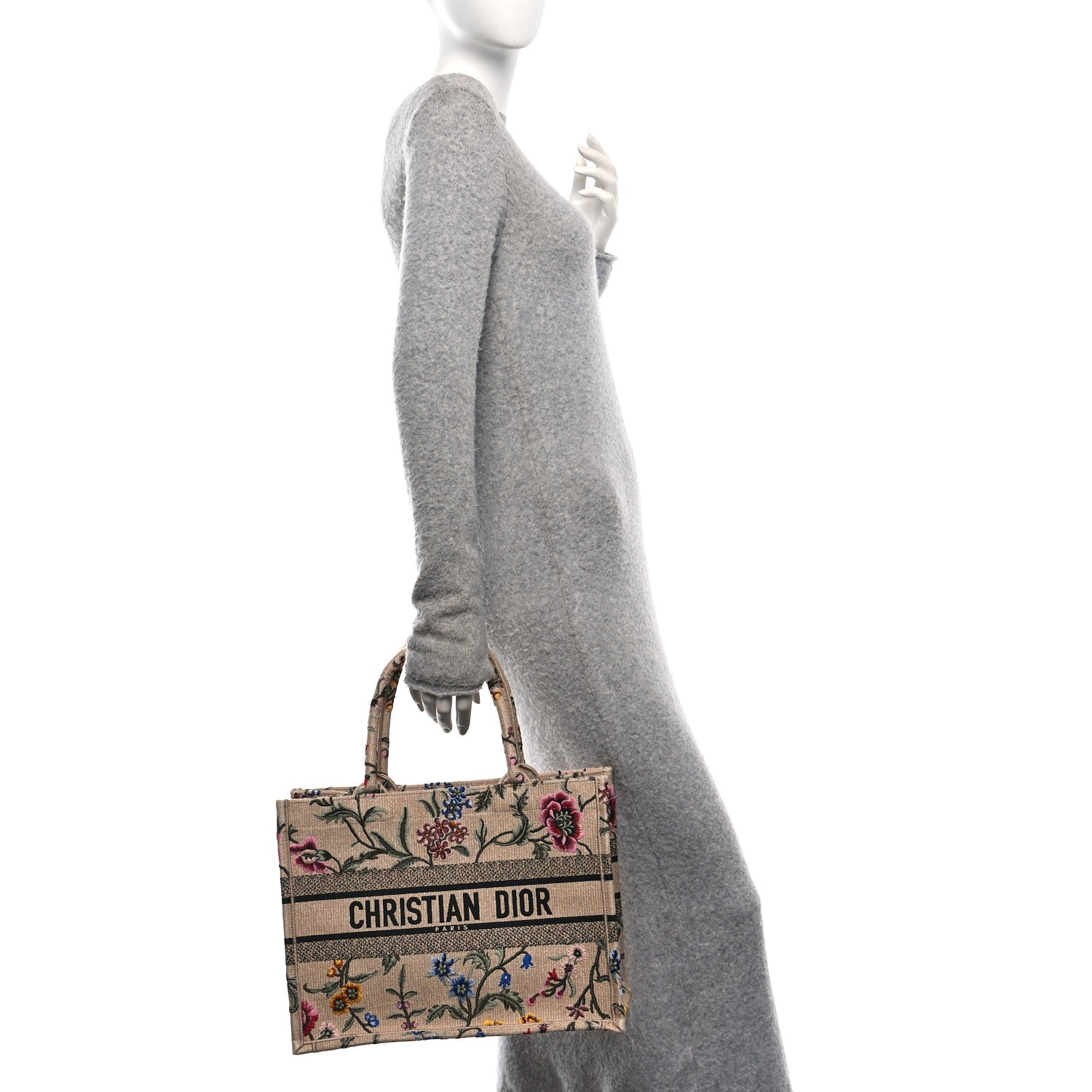 Christian Dior Raffia Embroidered Petites Fleurs Medium Book Tote Natural 2 of 10