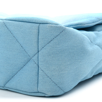 Chanel Ombre Denim Quilted Large Chanel 19 Flap Light Blue 10 of 11