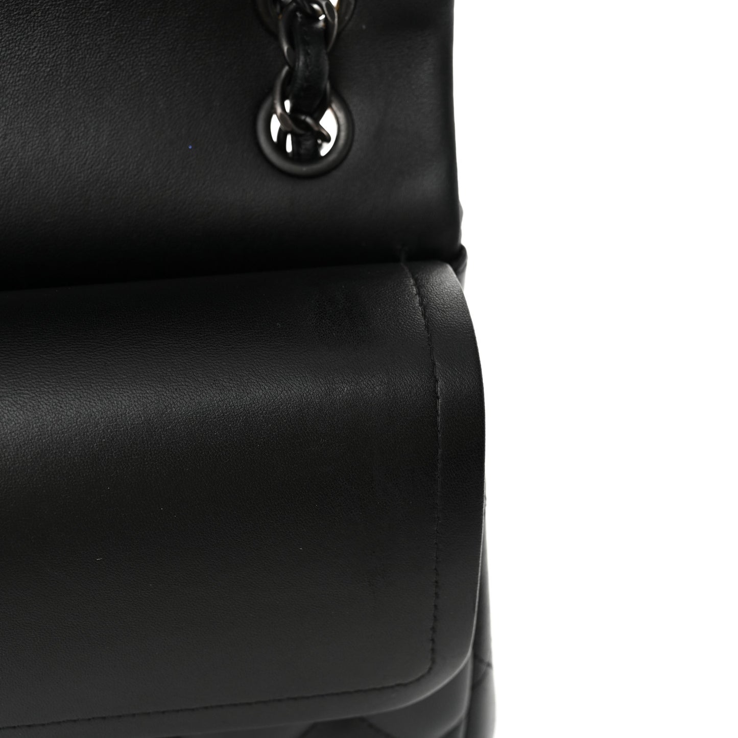 Lambskin Quilted Jumbo Double Flap So Black