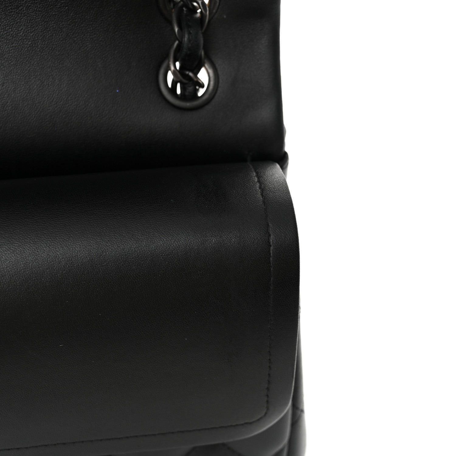 Chanel Lambskin Quilted Jumbo Double Flap So Black 14 of 16