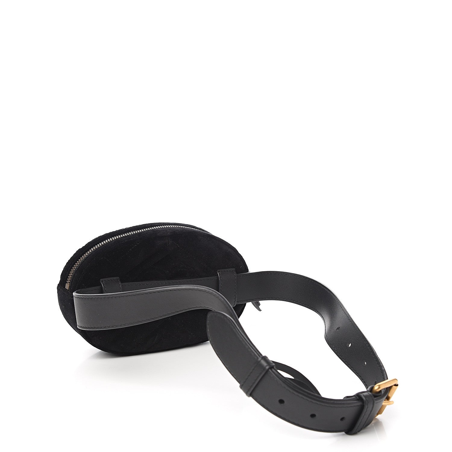 Gucci Velvet Matelasse GG Marmont Belt Bag 85 34 Black 2 of 8