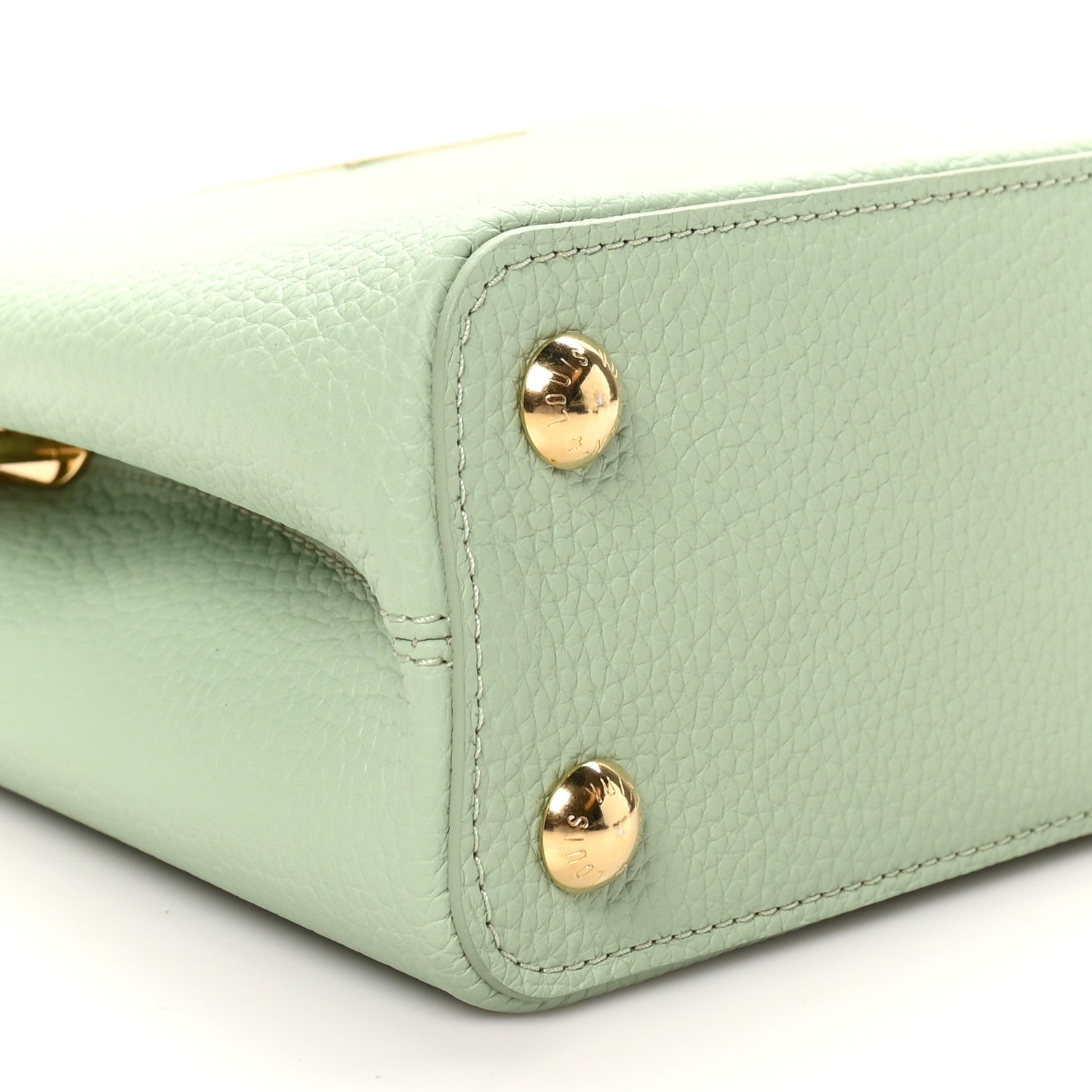 Louis Vuitton Taurillon Enamel Flower Padlock Chain Capucines BB Jade Green 8 of 9